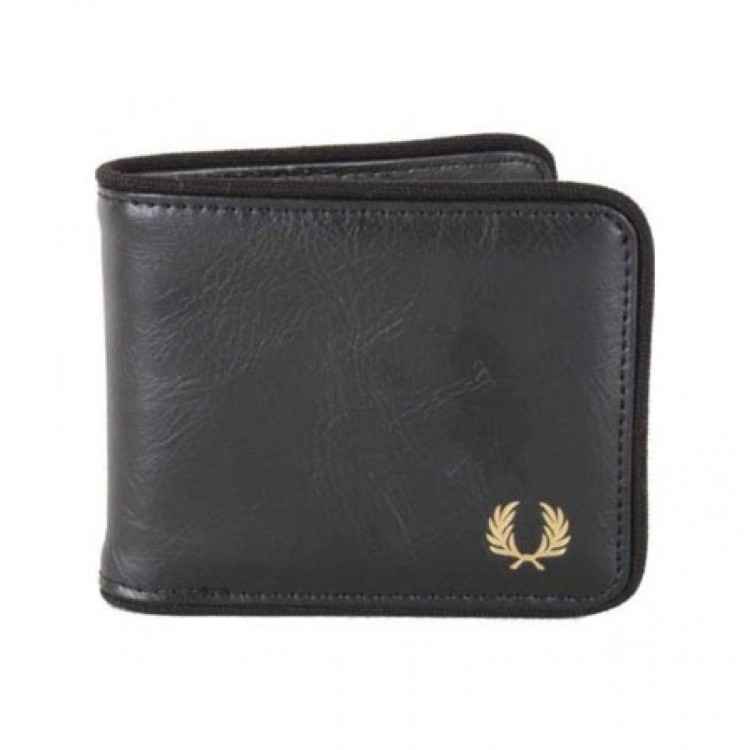 Fred Perry L9280 Tonal Classic Bi Fold Wallet Black