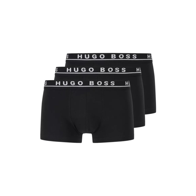 Hugo Boss 3 Pack Organic Cotton Stretch Boxer/Trunk - All Black Pack